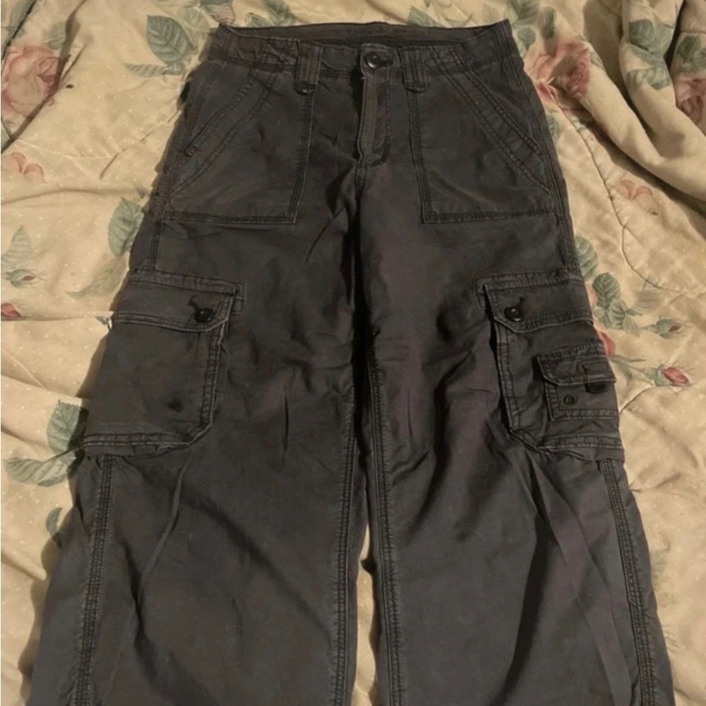 American Eagle Dark Gray Cargo-parachute pants
